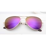 Purple Oversized Aviator Rider Mirror Polarized Lens Gold Frame Vintage Sunglasses